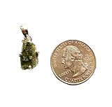 Vilorra Certified Genuine Moldavite Crystal Necklace, Metal Crystal, Moldavite