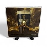 Handmade Laminated Guinness Beer Mat Desktop Clock, Novelty Design for Man Cave, Home Bar (Guinness - Not Everything Is Black & White)