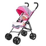 Mamas & Papas Junior Cruise Stroller | Grey, Black & Pink Baby Doll Pram | Kids Umbrella Fold Stroller Toy | Lightweight Role Play Pushchair & Dolls Buggy | Perfect for Girls & Boys Ages 3+