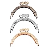 VOANZO 3PCS Vintage Purse Frame Arch Kiss Clasp Lock Metal Coin Bag Handle for DIY Making Handbag Sewing Craft Accessories