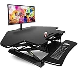 Duronic Sit Stand Desk Top Converter DM05D5 Adjustable Standing Sitting Riser Workstation Desks for Office Table, Home, PC, Laptops, Computer, Monitor