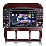 Erisin 8-Core 4GB+64GB Android 12 Car Stereo Bluetooth with Sat Nav CD Player for Mercedes Benz S/CL Class W220 W215 Support CarPlay Android Auto DAB+ Wifi GPS DSP USB RDS FM 7 inch Head Unit