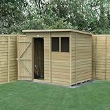 Forest Garden 4LIFE Pent Shed 7x5 - Single Door - 2 Windows