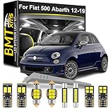 BMT xms LED Interior Light Kit Replacement for Fiat 500 Abarth 500E 2012-2019, 6000K White Light Bulb, 7 Pieces