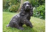 Cocker Spaniel Dog Cast Iron Effect Garden Statue ~ Bronzed Effect