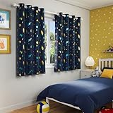 Enhanced Living Infinity Kids Blackout Curtains for Boys Bedroom, Games Room & Nursery - 46x72 inch (117 x 183cm) - Noise Reducing, Thermal Kids Curtains - 2 x Eyelet Curtain Panels
