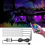 GZ5CG Car Footwell Lights RGB Interior Ambient Lighting Underdash Footwell Lights with APP Control & Music Sync, 16 Million Colors DIY Mode, USB 5V