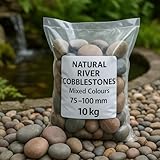 Natural River Cobblestones, Mixed Colours, 75-100mm, 10kg Pack