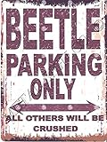 BEETLE PARKING SIGN SMALL 6x8in 15x20cm RETRO VINTAGE STYLE tin wall art shed workshop garage classic cars vw camper