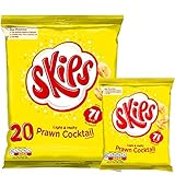 Skips Multipack Prawn Cocktail Crisps Flavoured Fizzy Light & Melty Tapioca Crisp Snacks, 20 x 13.1g (Pack of 20)