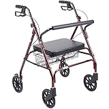 Heavy Duty bariatric Extra Wide rollator Walker Walking Frame Aluminium with seat - 28.5 Stone User Weight