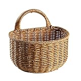 Hanging Storage - Wicker Wall Baskets, 17cm x 15cm, With Handle, Organizer for Plants, Toys, Towels