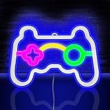 HOTUT Game Neon Sign, Neon Light Gaming LED Lights, Non-Dimmable Blue Light LED Neon Wall Light Signs, USB/Battery Powered Neon Light, Neon Lamp for Bedroom Wall Decor（Battery not Included）