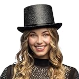 Boland - Hat Shiny Top Hat Flat Hat Brim Carnival Halloween Fancy Dress Theme Party Costume Accessory Theatre Fancy Dress