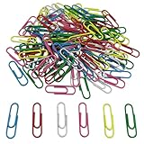 FZGUSYAF 120PCS Paperclips 28MM Assorted Colours Clamps for Office Supplies Home