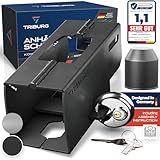 TRIBURG Trailer Lock with Round Lock | Warning: for Couplings up to max. 8.5 cm Height x 9.4 cm Width | Security for On/Uncoupled Trailers - Drawbar Lock Rustproof [Insurance Compliant]
