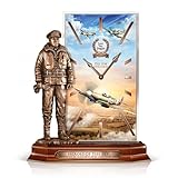 The Bradford Exchange WWII Airman Inspired Tabletop Clock with Handpainting and Illumination,