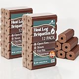 24 High Energy Hot A1 Compressed Firewood Logs (2x12)10kg Hot Burning Briquettes for Open fires, charcoal & kiln dried log, Wood Stoves, BBQ's, Log Burners, Camping Fires, Fire Pits (2x10kg Pack)