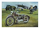 Triumph Speed Twin Hawker Tempest Aircraft Motorbike Motorcycle Birthday Card