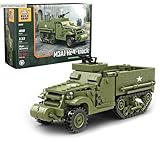 Buildarmy WW2 USA M3A1 Half-Track APC Vehicle Model Brick Building Block 468pcs