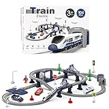 XIAPIA Electric Train Sets Railway Learning Educational Toys for Kids Boys Girls Age 3 Years Up, 104 Pcs Track Accessories Car Set Christmas Xmas New Year Gifts