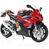 Risopen 1/12 S1000RR Motorcycle Model Toy - Mini Alloy Metal Diecast Red Sport Racing Collection Gift for Men, Kids, Boys