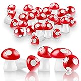 Cobee Cute Miniature Mushrooms Figurines, 40 Pieces Fairy Garden Mini Mushroom Model Ornaments Artificial Mushroom Statue Accessories for Dollhouse Micro Landscape Home Party Decoration Supplies