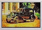 British UK Cars 354065 - Morris Eight, Series 1 Saloon, 1936 Watercolour Picture Limited Edition A3