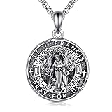 YFN Saint Francis Necklace Sterling Silver Religious Protector Pendant St Francis Jewellery Gifts for Women Men