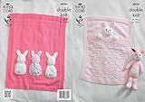 King Cole Double Knitting Pattern for Baby Blankets & Bunny Rabbit Toy Comfort DK & Truffle (4006)