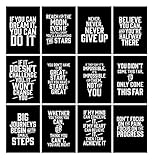 Verbier Inspirational Quotes Wall Art (Sets A & B) - 24 x A4 motivational posters for room decor/gym poster/office decoration/kitchen wall art/positive affirmation cards