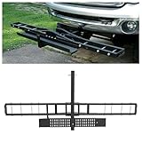 Motorcycle Scooter Dirt Bike Carrier Hauler Hitch Mount Rack With Loading Ramp Anti-Tilt Locking Device 500lb Capacity