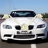 Time to Sparkle 5 Bows + 7M Ribbon Wedding Car Ribbon Decoration Kit Wrapping Large Bow (Ivory)