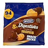 McVitie's Digestives 5 Milk Chocolate Minis Snack Packs, 95 g (Pack of 1)