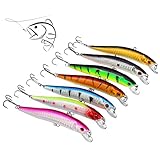 QINREN 7pcs Fishing Lures Artificial Swimbait Sea Lures - Hard Bass Trout Bait for Saltwater Freshwater Fishing