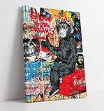 BANKSY GRAFFITI FOLLOW YOUR DREAMS CANVAS WALL ART PRINT ARTWORK BRAINWASH (30in x 20in / 76cm x 50cm) for Living Room