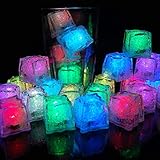 12 Pack Light-up LED Ice Cubes for Drinks Wine Whiskey Color Changing Light Multicolor, LED Ice Cubes Liquid Sensor Water Activated Glowing, Best for Party Christmas Wedding Decoration Gift
