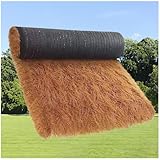 UV Resistant Synthetic Thatch Roofing Roll,Artificial Tiki Hut Grass Roof,Artificial Thatch Roll for Tiki Huts Faux Thatch Roofing Duck Blind Patio Decor Poolside Landscaping(Size:1*20m(3.2*65.6ft))