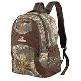Mooselander Camo Backpack in Licensed Realtree Prints, Lightweight and Durable Backpack, Hiking and Hunting with YKK Zipper, Xtra Edge/Chocolate, One Size, Camo