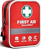 130 Pieces First Aid Kit with Hospital Grade Medical Supplies - Includes Emergency Blanket, Bandage - Great for Home, Outdoors, Office, Car, Travel, Camping, Hiking, Boating
