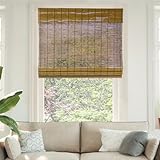 CHICOLOGY Bamboo Roman Shades - Smart Choice Eco-Friendly Light Filtering Blinds for Windows, Premium Quality, Ideal for Home, Fox, 27"W X 64"H