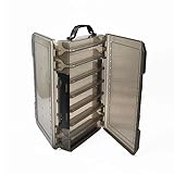 VPPIK Double Sided Lure Box with Handheld - 14 Grid Sea Fishing Tackle Box, for Hard or Soft Lures, Diving, Floating, Sinking, Skirted Topwater Lures, 4.5x17.5x26.5cm