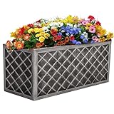 STORM TRADING GROUP Grey Beautiful Stylish Look 70cm Lazio Pewter Trough Garden Decor Long Large Summer Flower Pot Outdoors