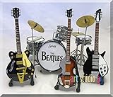 BEATLES SET Miniature Guitar Drumset JOHN, GEORGE, PAUL, RINGO