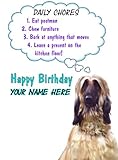 Afghan Hound Dog Birthday Rules Card Code3 Greeting Card Personalised