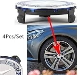 Kayserena Mercedes Centre Caps 4Pcs/Set OEM Size Replacement for Be-nz Wheel Center Hub Caps Caps 75mm/2.95'' (Blue)