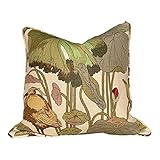 GP & J Baker Nympheus Throw Pillow Cover in Biscuit and Taupe Rustic Linen Boho Fabric Farmhouse Lumbar Cushion Case 18 x 18 Cotton Line Square Pillowcase for Bedroom Sofa Chair Car Decor