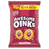 Golden Wonder Awesome Oinks Bacon Flavour Corn Snacks 25g (Pack of 36 x 25g)