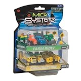 JOHN ADAMS | MICRO SYSTEMZ FARM RIDEZ & CONSTRUCTION: 3 farm vehicles with 2 road signs, plus 4 different construction trucks | Toy Vehicles & Playsets | Die Cast Cars | Ages 4+