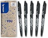 PILOT - Set of 5 Frixion Ball - Erasable Rollerball - Black - Medium Tip